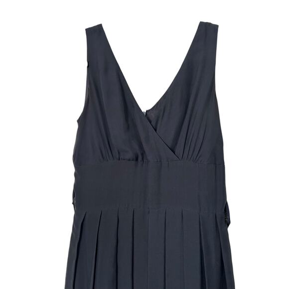 Brooks Brothers Dress Womens 2 Black Silk Sheer Pleated Dark Romantic Feminine - Picture 2 of 13